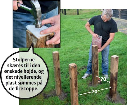 Stolper til pizzaovn skæres til Stolper til pizzaovn skæres til i den ønskede højde